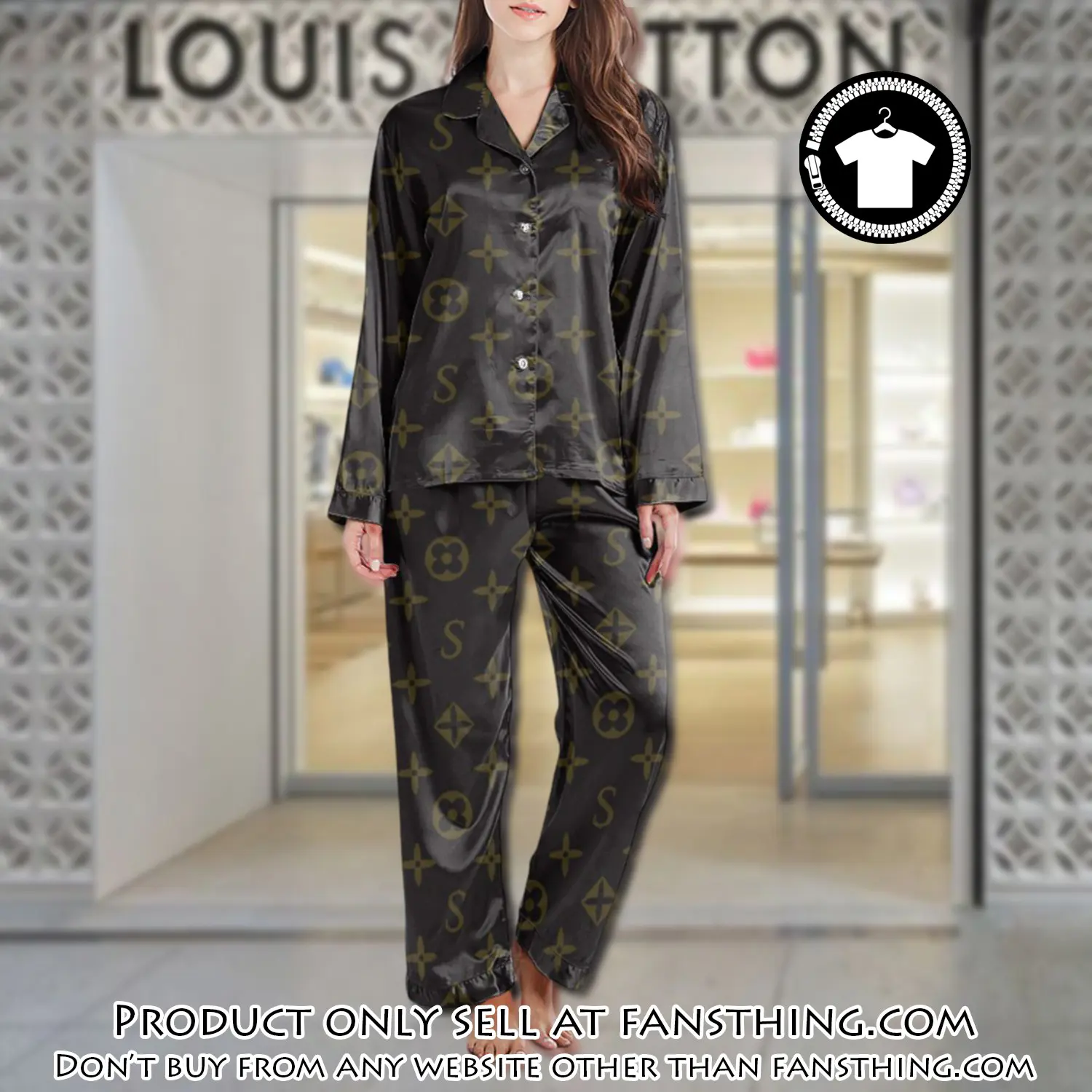 Lv monogram long satin pajama set pjs1019 fst0724388